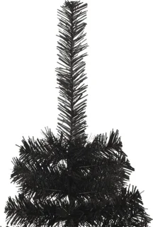vidaXL - Kunstkerstboom - met - standaard - half - 120 - cm - PVC - zwart