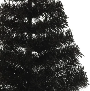 vidaXL - Kunstkerstboom - met - standaard - half - 120 - cm - PVC - zwart