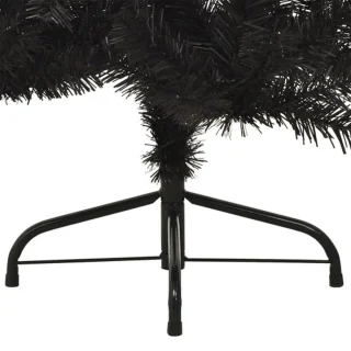vidaXL - Kunstkerstboom - met - standaard - half - 120 - cm - PVC - zwart