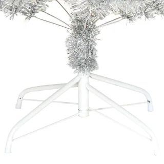 vidaXL - Kunstkerstboom - met - standaard - 240 - cm - PET - zilverkleurig