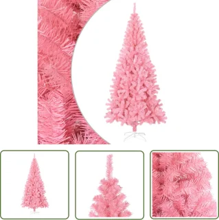 The Living Store Kunstkerstboom met standaard 180 cm PVC roze - Kunstkerstboom - Roze Kerstboom - Pvc Kerstboom - Kerstdecoratie - Kerstboom Decoratief