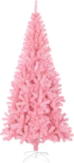 The Living Store Kunstkerstboom met standaard 180 cm PVC roze - Kunstkerstboom - Roze Kerstboom - Pvc Kerstboom - Kerstdecoratie - Kerstboom Decoratief