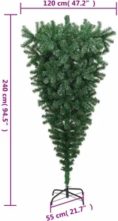 vidaXL - Kunstkerstboom - omgekeerd - met - standaard - 240 - cm - groen