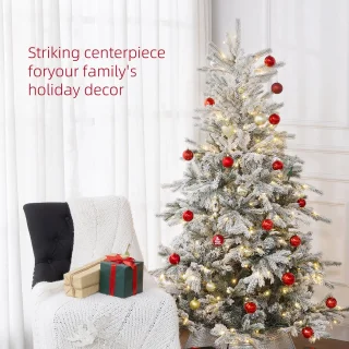 HOMCOM-Christmas Tree-115x115x180cm-Plastique-Vert