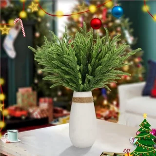 Levensechte Dennenstelen, 30 Stuks, 38 cm, Groene Kunsttakken voor Kerstslingers en Woondecoratie