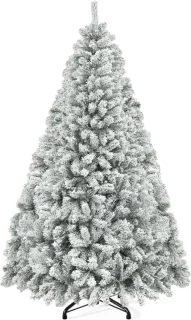 Kerstboom - Volledig Besneeuwd - Kunstmatige Boom met Watervulling - Opvouwbare Metalen Standaard - Eenvoudige Montage - Pop-up Kerstboom - 880 Besneeuwde Takken voor Feestdecoraties Thuis - 182 CM