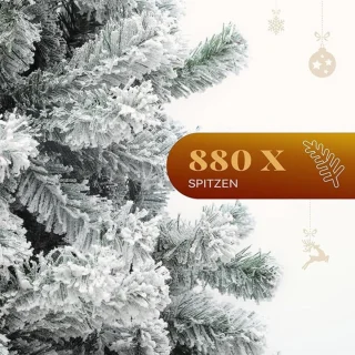 Kerstboom - Volledig Besneeuwd - Kunstmatige Boom met Watervulling - Opvouwbare Metalen Standaard - Eenvoudige Montage - Pop-up Kerstboom - 880 Besneeuwde Takken voor Feestdecoraties Thuis - 182 CM