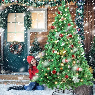 Kunstkerstboom - 150 led lampjes - Kunstboom - PVC naalden -Inclusief standaard - Inklapsysteem - Kerstmis - Feestdagen - Kerstboom - Groen-120 cm