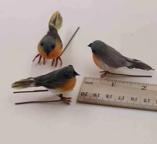 10x vogel kerstboomdecoratie roodborstjes