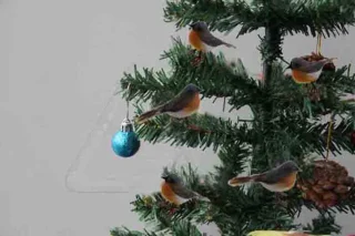 10x vogel kerstboomdecoratie roodborstjes