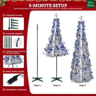 150 cm Pop-up Spiraal Kunstkerstboom