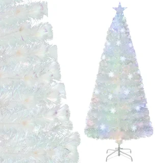 De 180 cm Witte Glasvezel Kunstkerstboom in één oogopslag