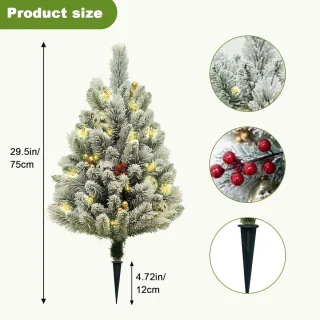 2-set Kunstkerstbomen Mini Pot 75 cm