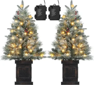 2-set Kunstkerstboom Dennenboom 90 cm