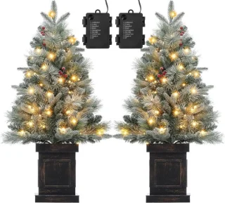 2-set Kunstkerstboom Dennenboom 90 cm