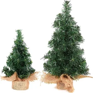 2 stuks kunstkerstboom klein 20cm en 30cm