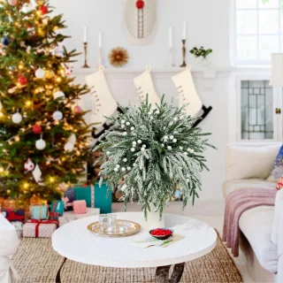 20 Kunstkersttakken 38 cm met rode bessen