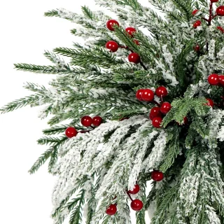 20 Kunstkersttakken 38 cm met rode bessen