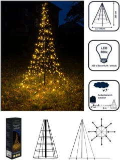200 cm Conische Kerstboom Zwart