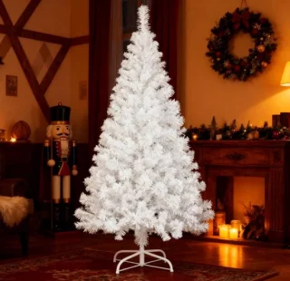 210 cm Kunstkerstboom (PVC, wit)