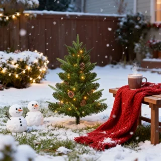 2er Set Künstlicher Weihnachtsbaum 76 cm
