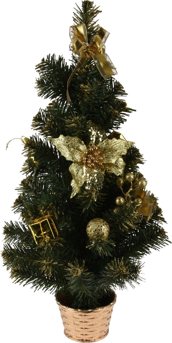 2x Kunstkerstboom 60 cm met Versiering