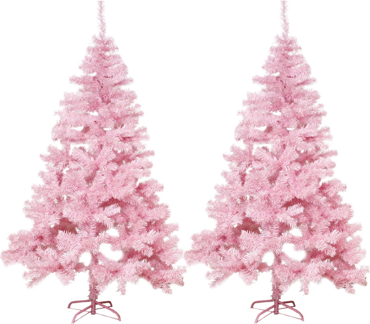 2x Kunstkerstboom roze 180 cm