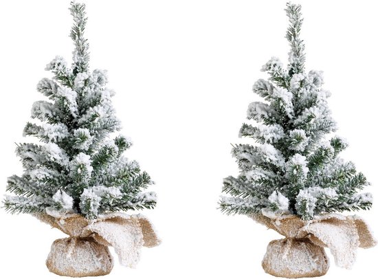 2x Kunstkerstboom sneeuw 45 cm