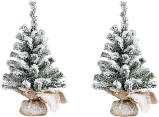2x Kunstkerstboom sneeuw 45 cm