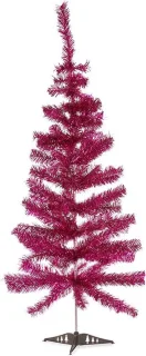 2x Kunststof Fuchsia Roze Kerstbomen 120 cm Met Voet