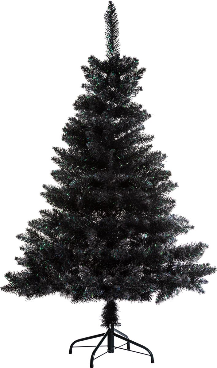 2x Zwarte Kunstkerstboom 180 cm met Voet