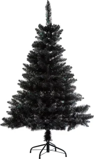 2x Zwarte Kunstkerstboom 180 cm met Voet