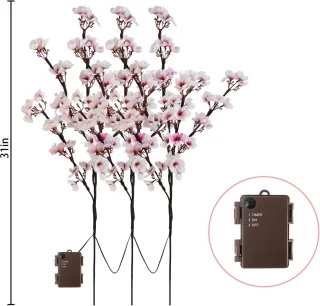 3-delige set Kersenbloesemtakken 76 cm - Kunstbloemen