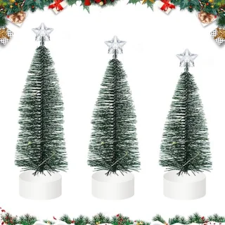 3-delige set mini-kerstbomen