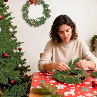 30x Kunstkersttakken Spar 37 cm Groen