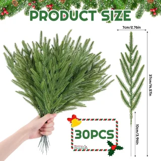 30x Kunstkersttakken Spar 37 cm Groen
