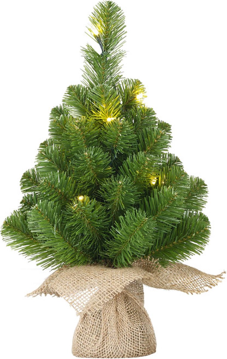 3x Mini kerstboom 60 cm met LED - kunst kerstbomen