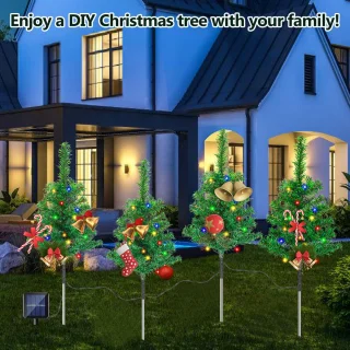 3x Set van 4 Kerstboom Tuinverlichting