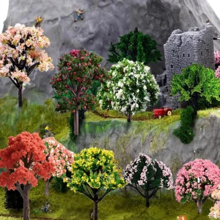40pcs Landscape Model Trees (2 Styles) - Mixed 8-10cm