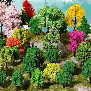 40pcs Landscape Model Trees (2 Styles) - Mixed 8-10cm