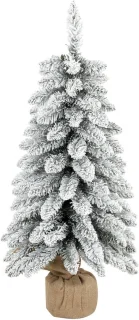 4goodz Kunstkerstboom slank 90 cm wit met jute voet