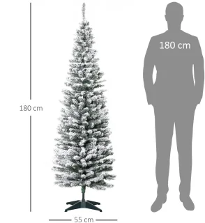 4goodz Slanke Kunstkerstboom 210 cm groen/wit