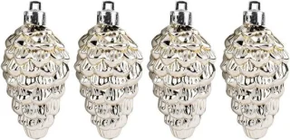 4x lichtgouden dennenkegels kerstboomdecoratie