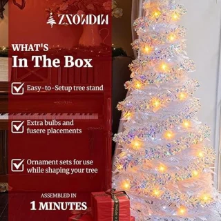 7FT Witte Kunstkerstboom