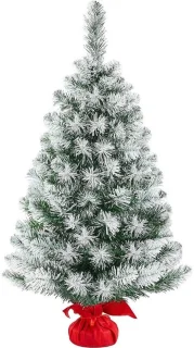 90 cm kunstkerstboom met sneeuw - tafelkerstboom
