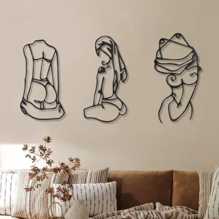 Abstracte Vrouw Lijntekening Wanddecoratie
