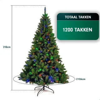 AG Kunstkerstboom 210 cm met Verlichting