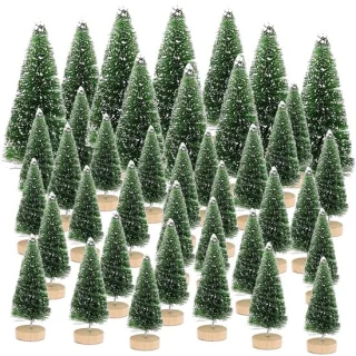 aladdien mini kunstkerstboom set - 50 stuks - groen
