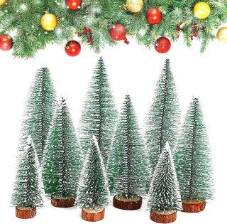 Allecto Plus Dennenboomdecoratie 9-delig mini kerstboomset 10-20 cm