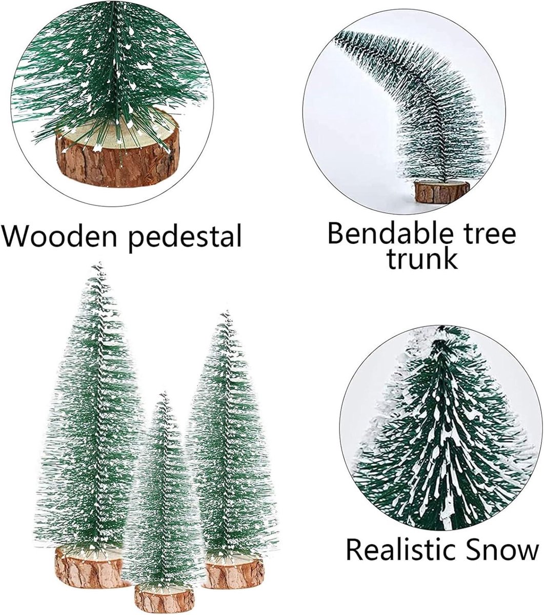 Allecto Plus Dennenboomdecoratie 9-delig mini kerstboomset 10-20 cm